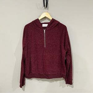 Six/Fifty Quarter Zip Hooded Red Sweater Women’s Size Medium